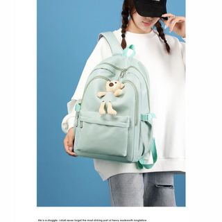 Balo Ulzzang kèm gấu xinh xắn, đựng được laptop 17 inch, vải Oxford chống nước, chống sốc, siêu nhẹ - CH178