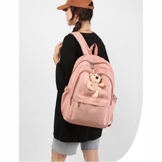 Balo Ulzzang kèm gấu xinh xắn, đựng được laptop 17 inch, vải Oxford chống nước, chống sốc, siêu nhẹ - CH178