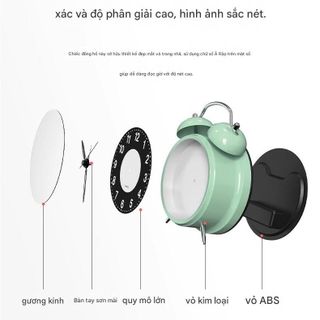 Đồng Hồ Báo Thức Phát Sáng Ban Đêm – Đồng Hồ Kim Loại Vintage Cho Phòng Ngủ TT8