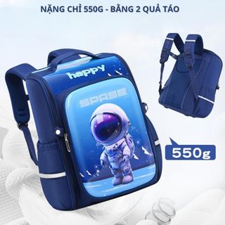 Balo chống gù dáng hộp tiêu chuẩn Nhật Bản, dễ dàng gấp gọn, họa tiết hoạt hình 3D nổi, 2 lớp, học sinh trẻ em lớp 1-6