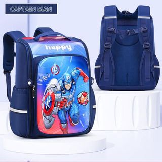 Balo chống gù dáng hộp tiêu chuẩn Nhật Bản, dễ dàng gấp gọn, họa tiết hoạt hình 3D nổi, 2 lớp, học sinh trẻ em lớp 1-6