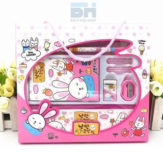 [Quà cho bé] Bộ dụng cụ học tập cho bé, hộp đựng đồ dùng học tập 8 món hình thú dễ thương