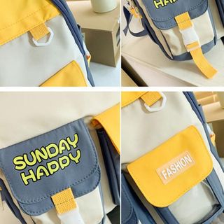 Balo đi học BH Kids phối màu Sunday, chống thấm nước, thời trang, cá tính, có ngăn đựng laptop 15.6 inch - CH107
