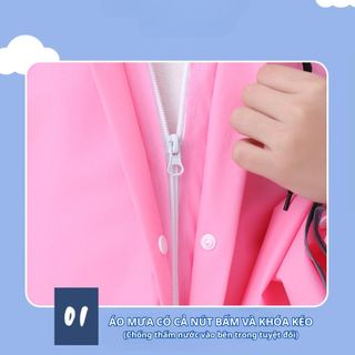Áo mưa cánh dơi có khóa kéo BH Kids, chất liệu Eva thân thiện môi trường, có kính che mặt, chống mưa, bụi bẩn - CH174