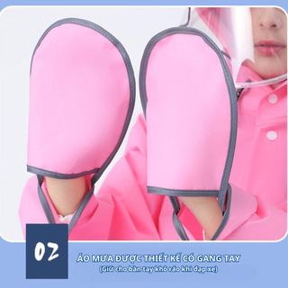 Áo mưa cánh dơi có khóa kéo BH Kids, chất liệu Eva thân thiện môi trường, có kính che mặt, chống mưa, bụi bẩn - CH174