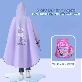 Áo mưa cánh dơi có khóa kéo BH Kids, chất liệu Eva thân thiện môi trường, có kính che mặt, chống mưa, bụi bẩn - CH174