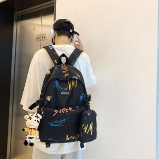 Combo Hộp bút + Balo Đi Học BH Kids Phong Cách Đường Phố Junior Hàn Quốc, ngăn chứa rộng, chống nước, chống sốc - CH109 Backpack