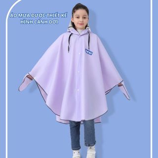 Áo mưa cánh dơi có khóa kéo BH Kids, chất liệu Eva thân thiện môi trường, có kính che mặt, chống mưa, bụi bẩn - CH174