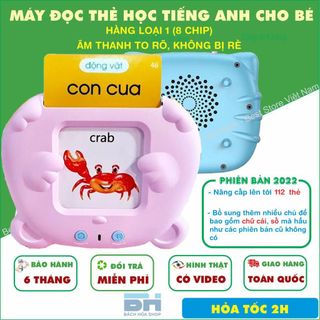 [Bản 2022] Máy đọc thẻ Anh - Việt flashcard, 112 thẻ 224 từ khoá và 12 chủ đề Thẻ Song Ngữ
