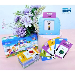 [Bản 2022] Máy đọc thẻ Anh - Việt flashcard, 112 thẻ 224 từ khoá và 12 chủ đề Thẻ Song Ngữ