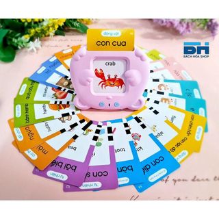 [Bản 2022] Máy đọc thẻ Anh - Việt flashcard, 112 thẻ 224 từ khoá và 12 chủ đề Thẻ Song Ngữ