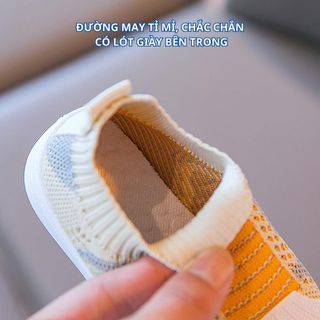 Giày bún tập đi cho bé từ 6-24 tháng, họa tiết nhiều màu, đế chống trơn trượt, co giãn, thoáng khí - ch173