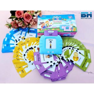 [Bản 2022] Máy đọc thẻ Anh - Việt flashcard, 112 thẻ 224 từ khoá và 12 chủ đề Thẻ Song Ngữ
