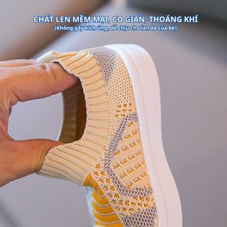 Giày bún tập đi cho bé từ 6-24 tháng, họa tiết nhiều màu, đế chống trơn trượt, co giãn, thoáng khí - ch173