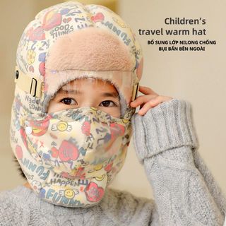 Mũ trùm đầu 5 trong 1, có kính , họa tiết Funny, phù hợp nhiều lứa tuổi, chống nước, chống gió, giữ ấm, 3 lớp dày dặn Hat