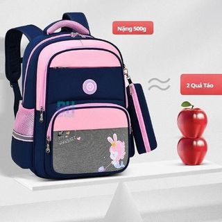 Tặng kèm hộp bút - Balo Happy chống gù, chống thấm nước , phản quang phát sáng ban đêm, thiết kế theo tiêu chuẩn Nhật Bả