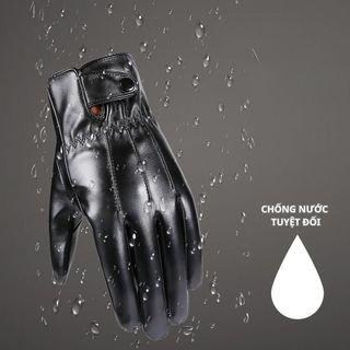 Găng tay da thật BH Kids chống nước, lửa, chống nắng, chống gió, đi mưa dành cho nam,nữ, có cảm ứng và lót nhung cao cấp
