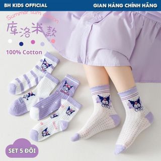 Combo 5 Đôi Tất, Vớ in hình Koromi Ngộ Nghĩnh, Chất Liệu 100% Cotton, Thoáng Khí, Kháng Khuẩn, Cho Bé  3-10 Tuổi