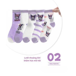 Combo 5 Đôi Tất, Vớ in hình Koromi Ngộ Nghĩnh, Chất Liệu 100% Cotton, Thoáng Khí, Kháng Khuẩn, Cho Bé  3-10 Tuổi