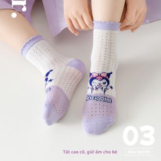 Combo 5 Đôi Tất, Vớ in hình Koromi Ngộ Nghĩnh, Chất Liệu 100% Cotton, Thoáng Khí, Kháng Khuẩn, Cho Bé 3-10 Tuổi