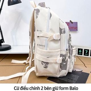 Balo nam, nữ chất liệu chống thấm nước, hình mặt cười thời trang và cá tính, phù hợp đi học, đi chơi, đi làm - BHS96  Backpack