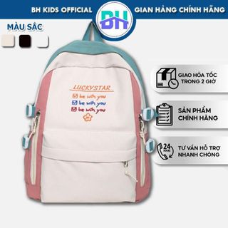 Balo nữ Luckystar Hàn đi học, đi chơi, đi làm, chống thấm nước, màu sắc đơn giản, cá tính
