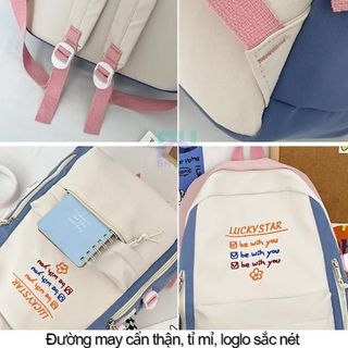 Balo nữ Luckystar Hàn đi học, đi chơi, đi làm, chống thấm nước, màu sắc đơn giản, cá tính