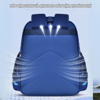 Balo họa tiết hoạt hình 3D nổi BH Kids cho bé cấp 1, chất liệu vải Polyester chống thấm nước CH164 Túi