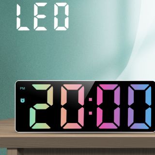 Đồng Hồ Báo Thức LED Gương Thông Minh – Hiển Thị Nhiệt Độ, Lịch, Thứ Và Tháng TT2