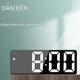 Đồng Hồ Báo Thức LED Gương Thông Minh – Hiển Thị Nhiệt Độ, Lịch, Thứ Và Tháng TT2