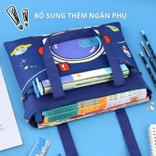 Túi học thêm, túi học phụ đạo BH Kids cho bé tiểu học, cấp 1, cặp sách vải Oxford chống thấm nước, để được đa dạng đồ