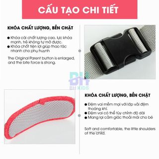 Đai, Địu di xe máy an toàn cho bé (từ 1 đến 10 tuổi), chống bụi bẩn, thoáng khí, chắc chắn, phát sáng ban đêm CH186