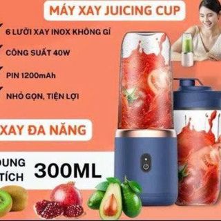 MÁY XAY SINH TỐ 300ML CẦM TAY 6 LƯỠI 2 CỐI - SỬ DỤNG PIN SẠC CỔNG USB SIÊU TIỆN LỢI