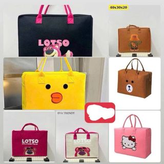 TÚI NỈ GẤU DÂU LOTSO CUTE XỈU