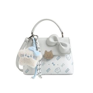 Túi xách nữ, túi đeo chéo đeo vai khóa mèo đính nơ tặng kèm sao bông size 21cm M770