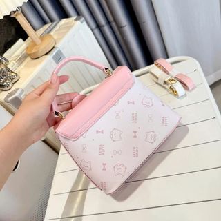 Túi xách nữ, túi đeo chéo đeo vai khóa mèo đính nơ tặng kèm sao bông size 21cm M770