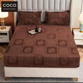 BỘ GA NỈ NHUNG HỌA TIẾT HOA HỒNG
