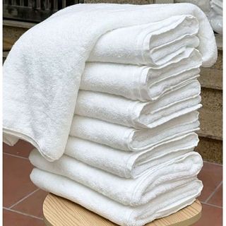 Khăn Tắm Trắng Khách Sạn Cỡ Lớn, Khăn Trải Giường Spa Cotton Cao Cấp, KT 90x190cm, 80x160cm