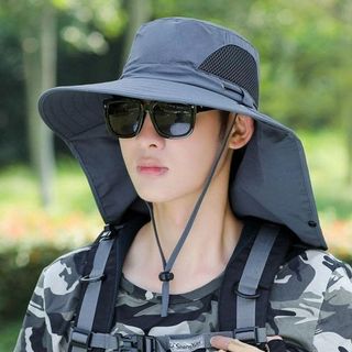 MŨ CHỐNG NẮNG VÀNH RỘNG ĐI LÀM, ĐI CÂU CÁ KÈM KHẨU TRANG CÓ THỂ THÁO RỜI, CAO CẤP