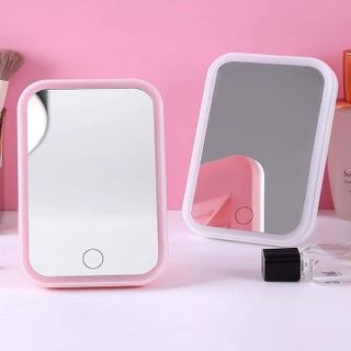 GƯƠNG ĐỂ BÀN ĐÈN LED, GƯƠNG LED ĐỂ BÀN HÌNH CHỮ NHẬT DÙNG PIN