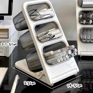 KHAY TIỆN ÍCH 4 NGĂN. CẮM BÚT HAY LÀM KỆ ĐỰNG MỸ PHẨM, KHAY ĐỰNG ĐIỀU KHIỂN
