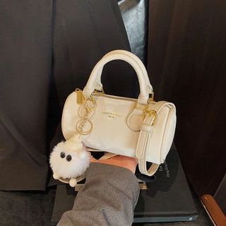 Túi xách nữ, túi đeo chéo dáng trống in vân bóng sang trọng Tặng Charm gấu M720