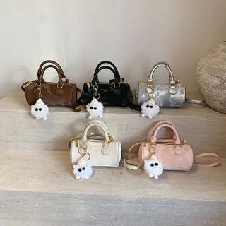 Túi xách nữ, túi đeo chéo dáng trống in vân bóng sang trọng Tặng Charm gấu M720