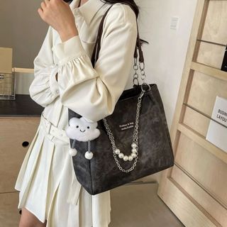 Túi xách nữ, túi đeo vai công sở vải bò tặng kèm móc treo mây đựng vừa a4 M614