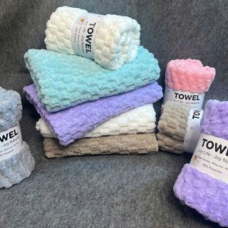 Khăn Gội, Khăn Quấn Đầu Lông Cừu Họa Tiết Rùa, Siêu Thấm Hút KT 35*75cm
