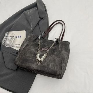 Túi xách nữ, túi đeo vai công sở vải bò tặng kèm móc treo mây đựng vừa a4 M614