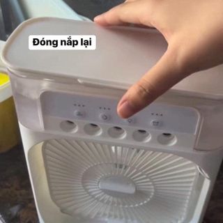QUẠT PHUN SƯƠNG ĐỂ BÀN TÍCH HỢP ĐÈN LED