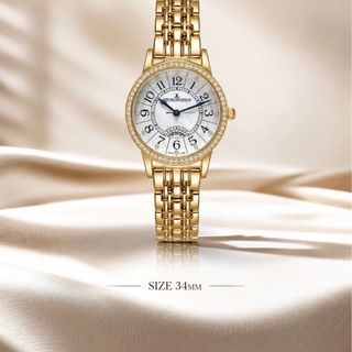 SĂN SALE MÙA HÈ ĐỒNG HỒ NỮ TRUNG CẤP JAGER LECOULTRE VÀNG VIỀN HỘT