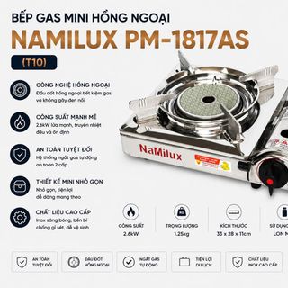 BẾP GAS MINI HỒNG NGOẠI NAMILUX PM-1817AS (T10)