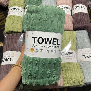 Khăn Gội, Khăn Quấn Đầu Lông Cừu Họa Tiết Chân Chấm KT 35*75cm